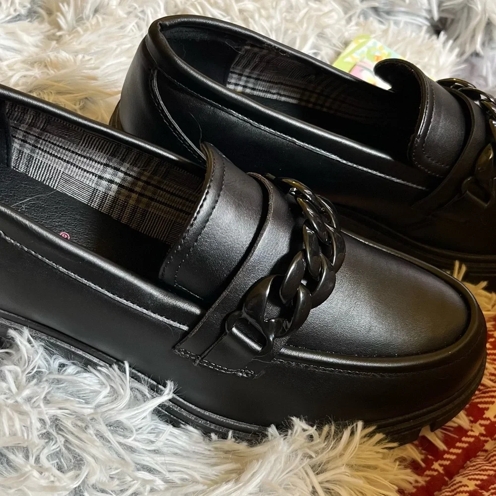 Jellypop Black UNA Chunky heel Loafers size 7 - Picture 6 of 10